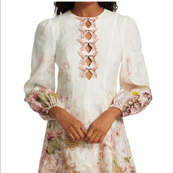 Zimmermann Dancer Hummingbird Mini Dress- Alabaster Garden Floral - Picture 11 of 16